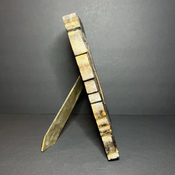 VTG Rustic Hand Carved Wooden Ornate Standing Picture Frame - Fits 6 x 4" Photo - Picture 6 of 7